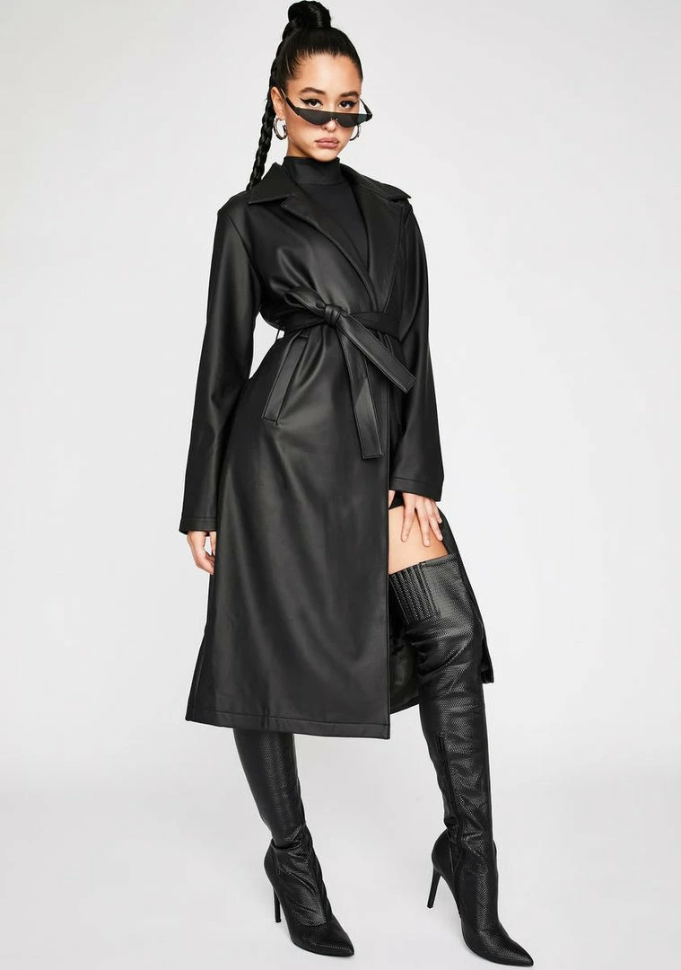 Poster Grl Outerwear Throwin' Shade Belted Trench 4 Poster Grl Outerwear Throwin' Shade Belted Trench