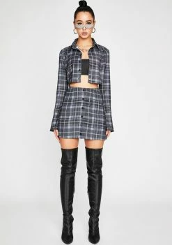 Poster Grl Back In Session Plaid Skirt Bottoms