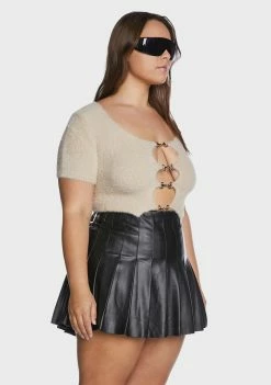 Poster Grl Plus Stunner Status Cropped Sweater Knit Sweaters