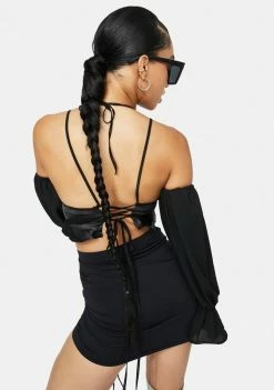 Poster Grl Keep Shaking Satin Crop Top Tops