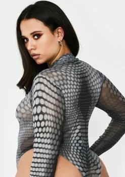 Poster Grl Lookin' Like New Money Mesh Bodysuit Tops
