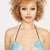 Poster Grl Aqua Drip Disorder Rhinestone Bra Bra Tops
