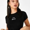 Poster Grl Tops I'm Bored Graphic Tee