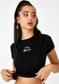 Poster Grl Tops I'm Bored Graphic Tee