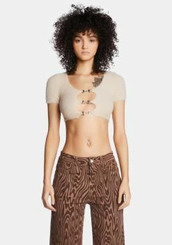 Poster Grl Stunner Status Cropped Sweater Knit Sweaters