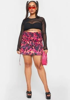Poster Grl Bottoms Plus High Risk Hottie Mesh Skirt