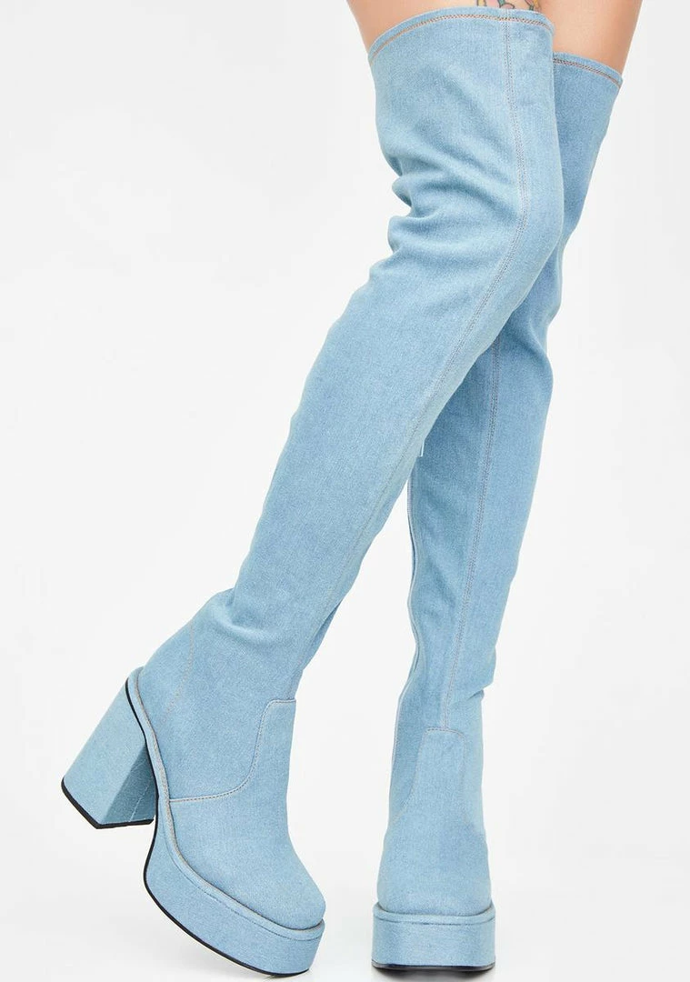 Poster Grl Boots & Booties Put In Werk Denim Thigh Highs 4 Poster Grl Boots & Booties Put In Werk Denim Thigh Highs