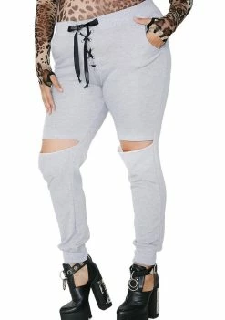 Poster Grl No Mercy Distressed Joggers Bottoms