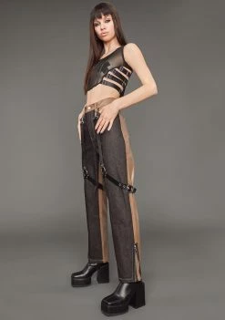 Poster Grl Match My Energy Two-Tone Harness Jeans 8 Poster Grl Match My Energy Two-Tone Harness Jeans