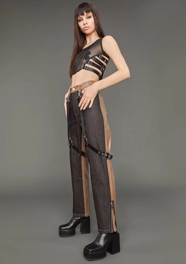 Poster Grl Match My Energy Two-Tone Harness Jeans 5 Poster Grl Match My Energy Two-Tone Harness Jeans