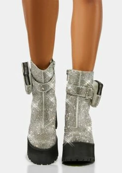 Poster Grl Platforms At The Top Rhinestone Ankle Boots