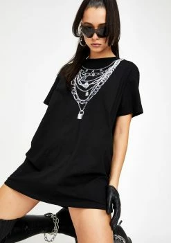 Poster Grl Stackin' Checks T-Shirt Dress