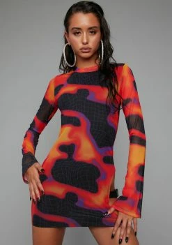 Poster Grl Dresses Heatin' Up Mesh Dress
