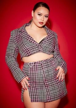 Poster Grl Plus Honey Been Mean Tweed Mini Skirt Bottoms