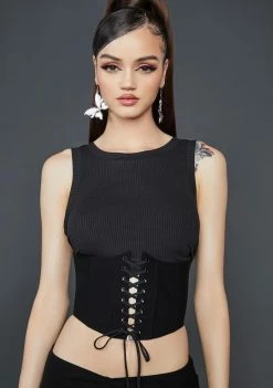 Poster Grl Noir Search And Destroy Corset Tank