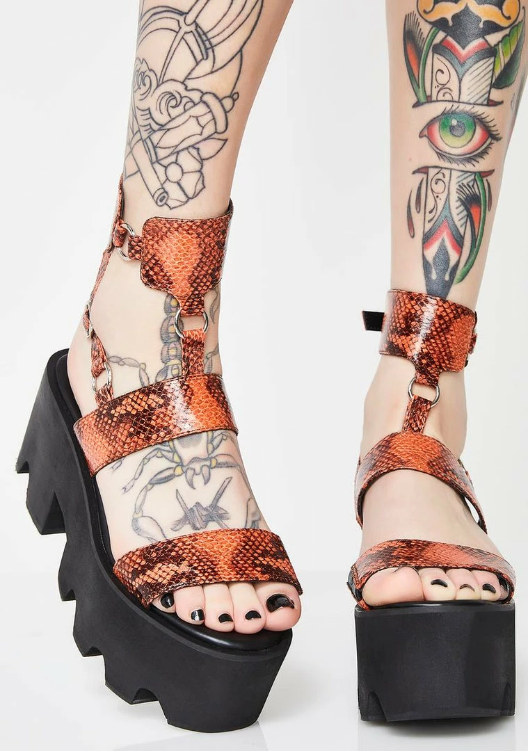 Poster Grl Poisonous Bite Snake Sandals Wedges 3 Poster Grl Poisonous Bite Snake Sandals Wedges