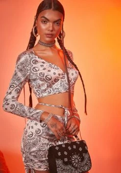 Poster Grl Salty After Sundown Wrap Crop Top