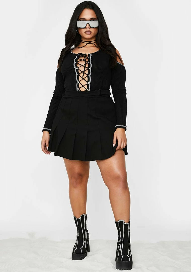 Poster Grl Plus Burn Book Pleated Skirt Bottoms 5 Poster Grl Plus Burn Book Pleated Skirt Bottoms