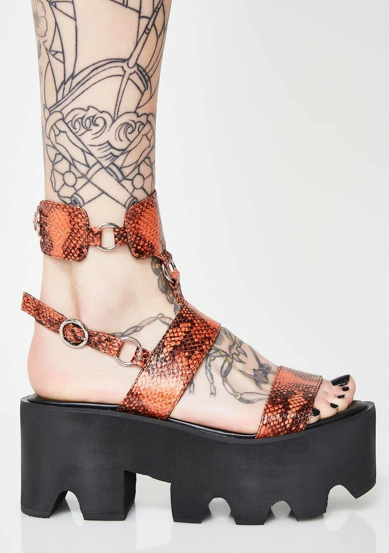 Poster Grl Poisonous Bite Snake Sandals Wedges 2 Poster Grl Poisonous Bite Snake Sandals Wedges