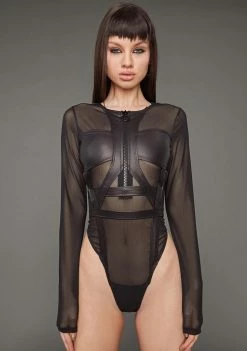 Poster Grl Pay Attention Mesh Bodysuit