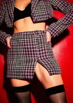 Poster Grl She's Been Mean Tweed Mini Skirt Bottoms