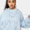 Poster Grl Pullover Hoodie Plus Cool Icy N' Dangerous Rhinestone Chain Hoodie