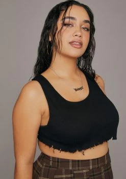 Poster Grl Plus No Regulations Crop Tank Tops