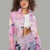 Poster Grl Outerwear Twisted Rhythm Patched Tie Dye Jacket 2 Poster Grl Outerwear Twisted Rhythm Patched Tie Dye Jacket