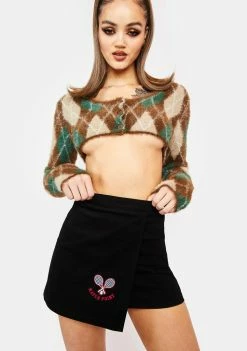 Poster Grl Bottoms Meet Your Match Embroidered Skirt