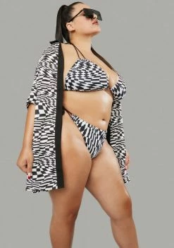 Poster Grl Tops Plus Warped Realm Checkered Button Up Shirt