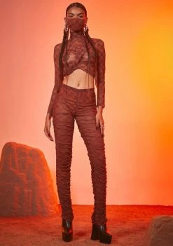 Poster Grl Bottoms Luxury Vibes Checker Ruched Leggings