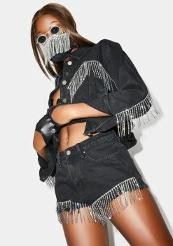 Poster Grl We Out Here Denim Shorts