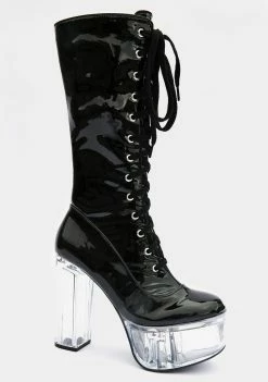 Poster Grl Werk For Myself Lace Up Boots Platforms