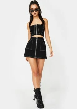 Poster Grl Bottoms Million Dollar Baller Denim Skirt