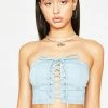 Poster Grl Verified Fatal Lace Up Bandeau Tops