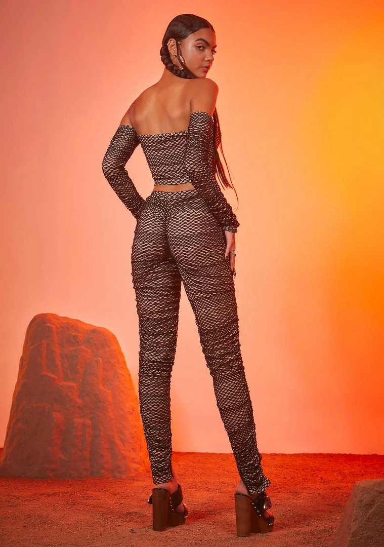 Poster Grl Bottoms Gunsmoke Ruched Knit Pants 6 Poster Grl Bottoms Gunsmoke Ruched Knit Pants