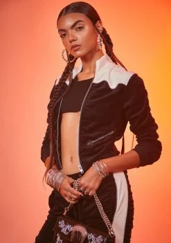 Poster Grl Vintage Taste Velour Track Jacket Outerwear 7 Poster Grl Vintage Taste Velour Track Jacket Outerwear