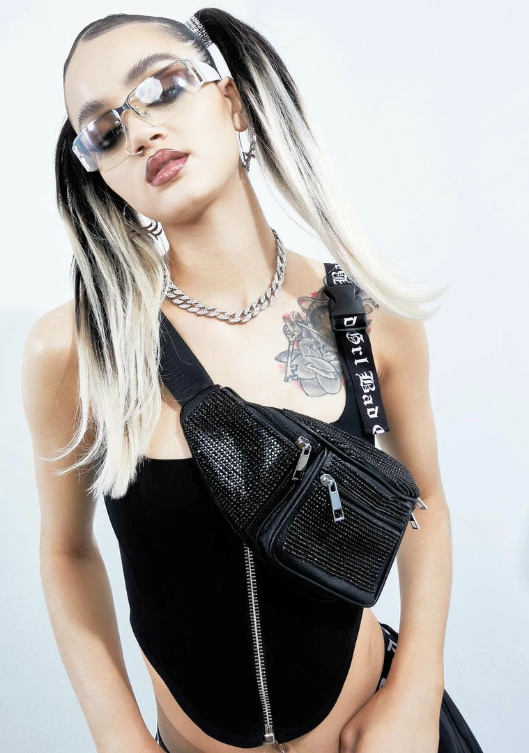 Poster Grl Bags & Wallets Caviar Gimme The Loot Rhinestone Fanny Pack 3 Poster Grl Bags & Wallets Caviar Gimme The Loot Rhinestone Fanny Pack