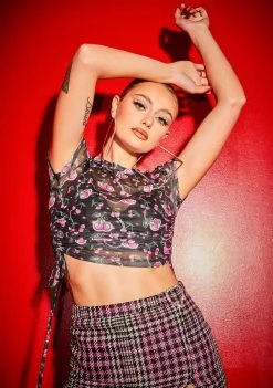 Poster Grl Tops Choose Ur Cherry Ruched Baby Tee