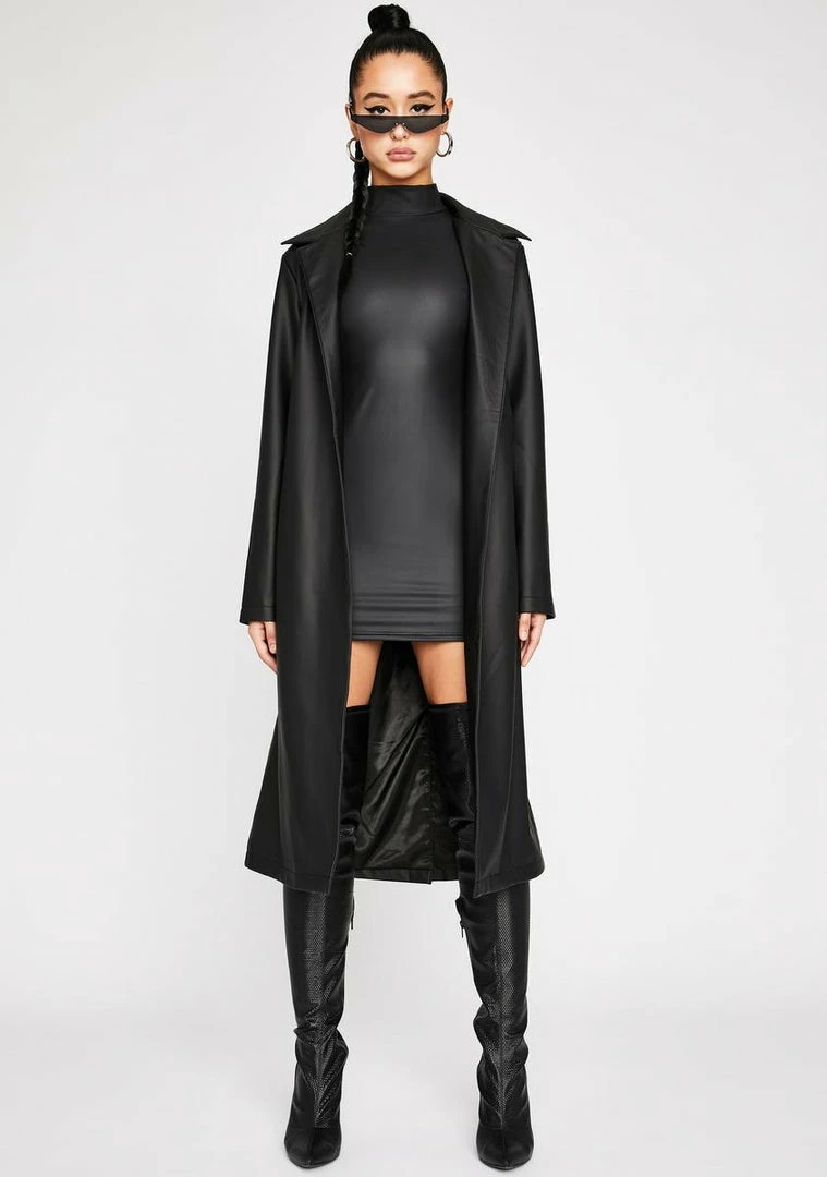 Poster Grl Outerwear Throwin' Shade Belted Trench 5 Poster Grl Outerwear Throwin' Shade Belted Trench
