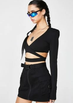 Poster Grl Tops CEO Status Wrap Top