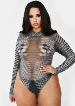 Poster Grl Lookin' Like New Money Mesh Bodysuit Tops