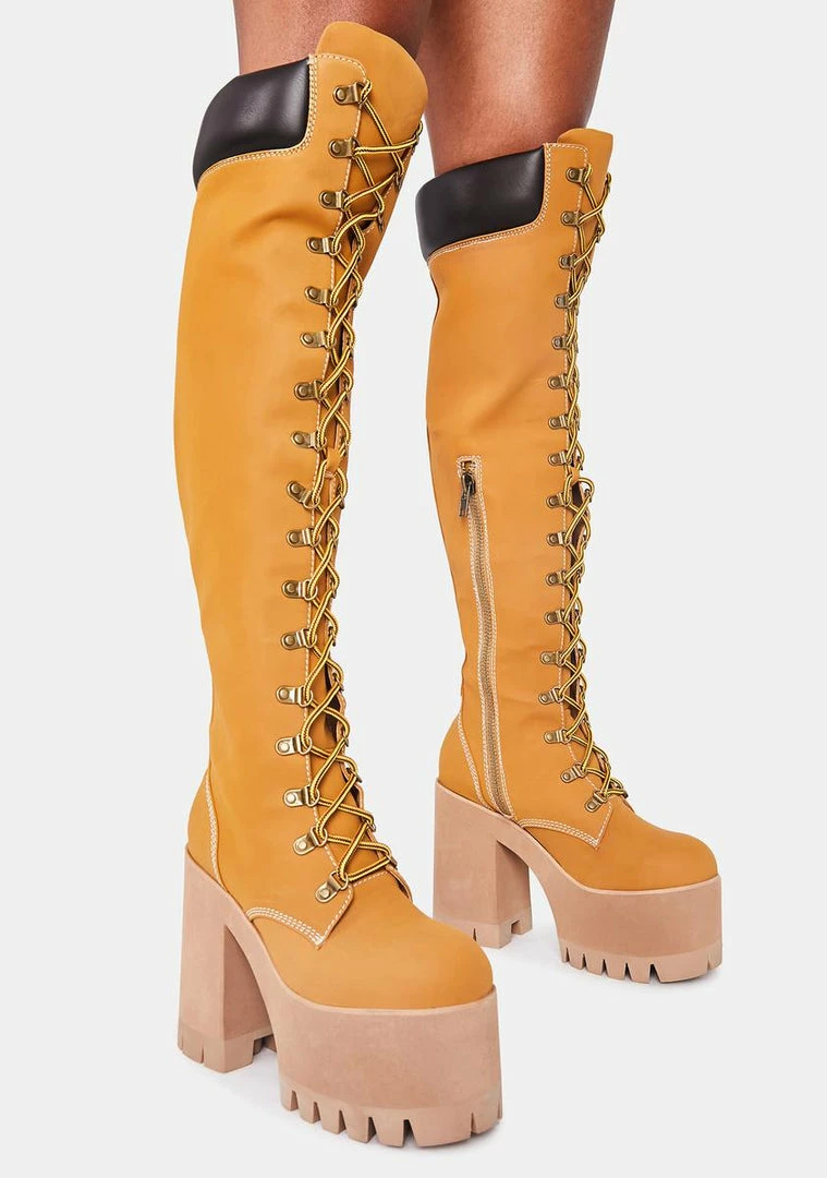 Poster Grl Step It Out Platform Work Boots Boots & Booties 3 Poster Grl Step It Out Platform Work Boots Boots & Booties