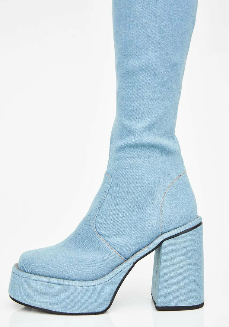 Poster Grl Boots & Booties Put In Werk Denim Thigh Highs 5 Poster Grl Boots & Booties Put In Werk Denim Thigh Highs