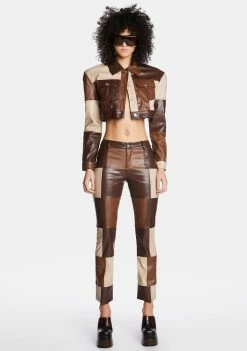 Poster Grl Cropped Jacket Not The Same Patchwork Jacket