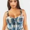 Poster Grl Plus Eff Academia Plaid Corset Top Tops