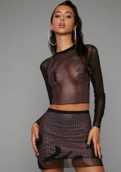 Poster Grl Bottoms Baby Set Me On Fire Rhinestone Skirt