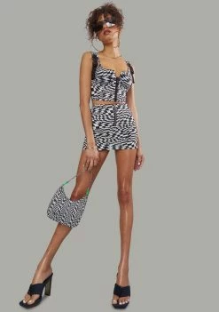 Poster Grl Warped Realm Checkered Mini Skirt