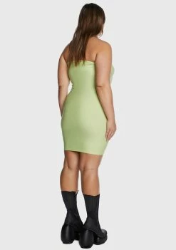 Poster Grl Plus Lime Future Starts Slow Tube Mini Dress