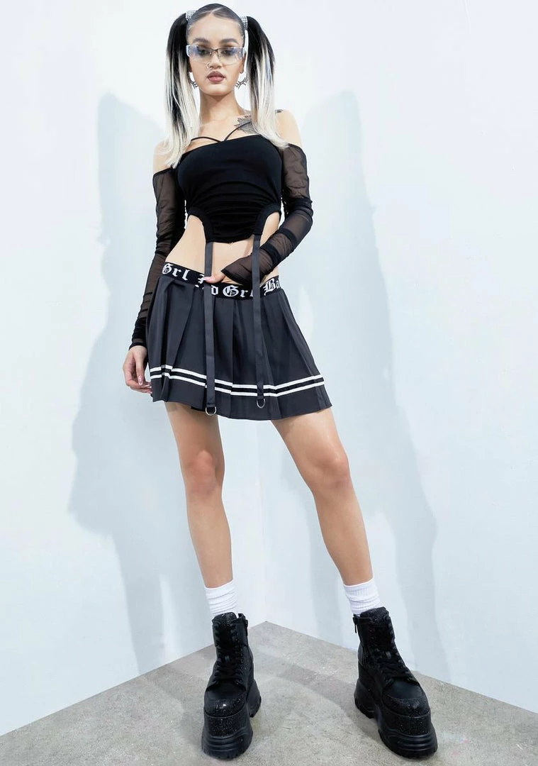 Poster Grl Bad Girl Nation Pleated Skirt Bottoms 5 Poster Grl Bad Girl Nation Pleated Skirt Bottoms